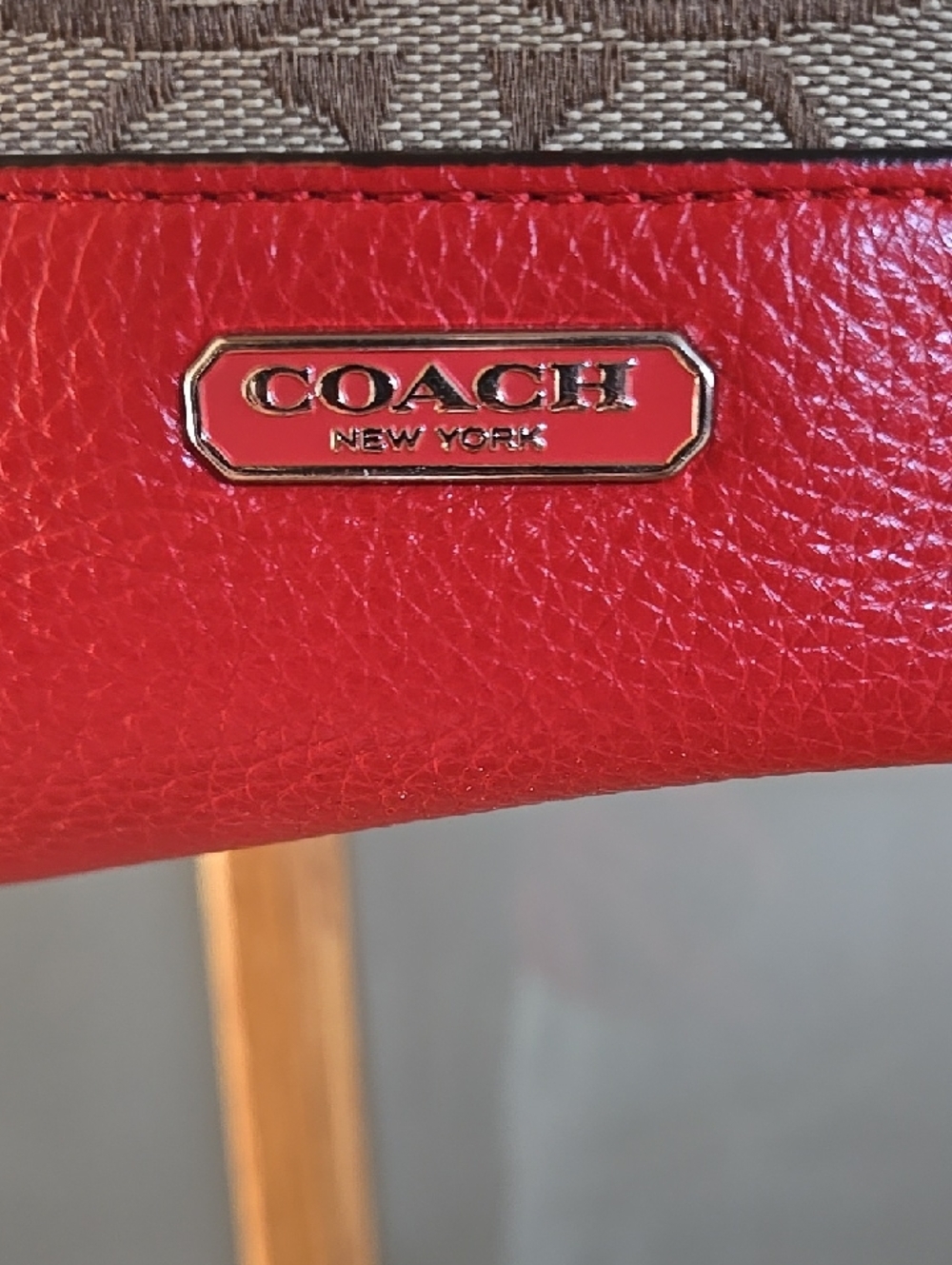 Coach F30341 Park Colorblock Leather Hobo Crossbody Bag Purse Red Orange Tan - Picture 4 of 15